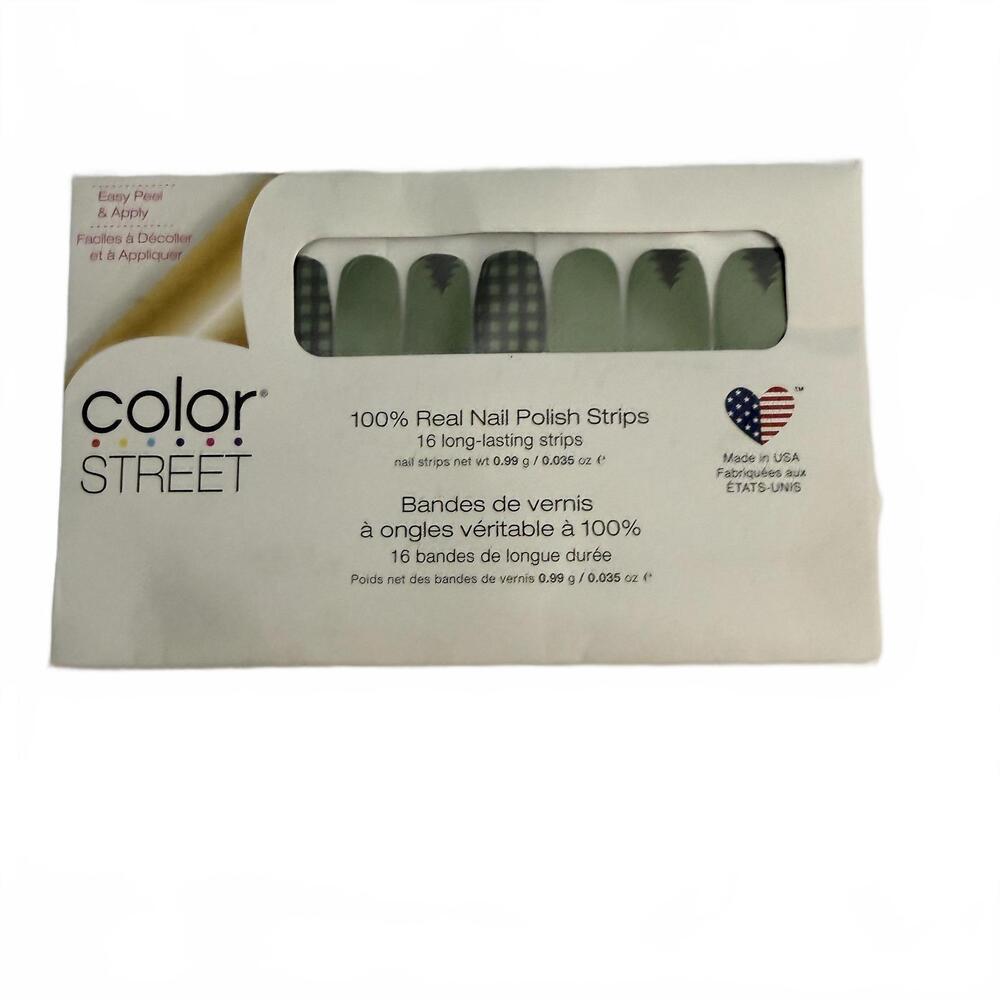 Color Street Evergreen Polish‎ strips.  Holiday Winter Plaid Factory Sealed